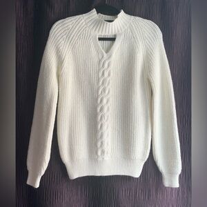 NWT__White Keyhole Neck Sweater__NWT